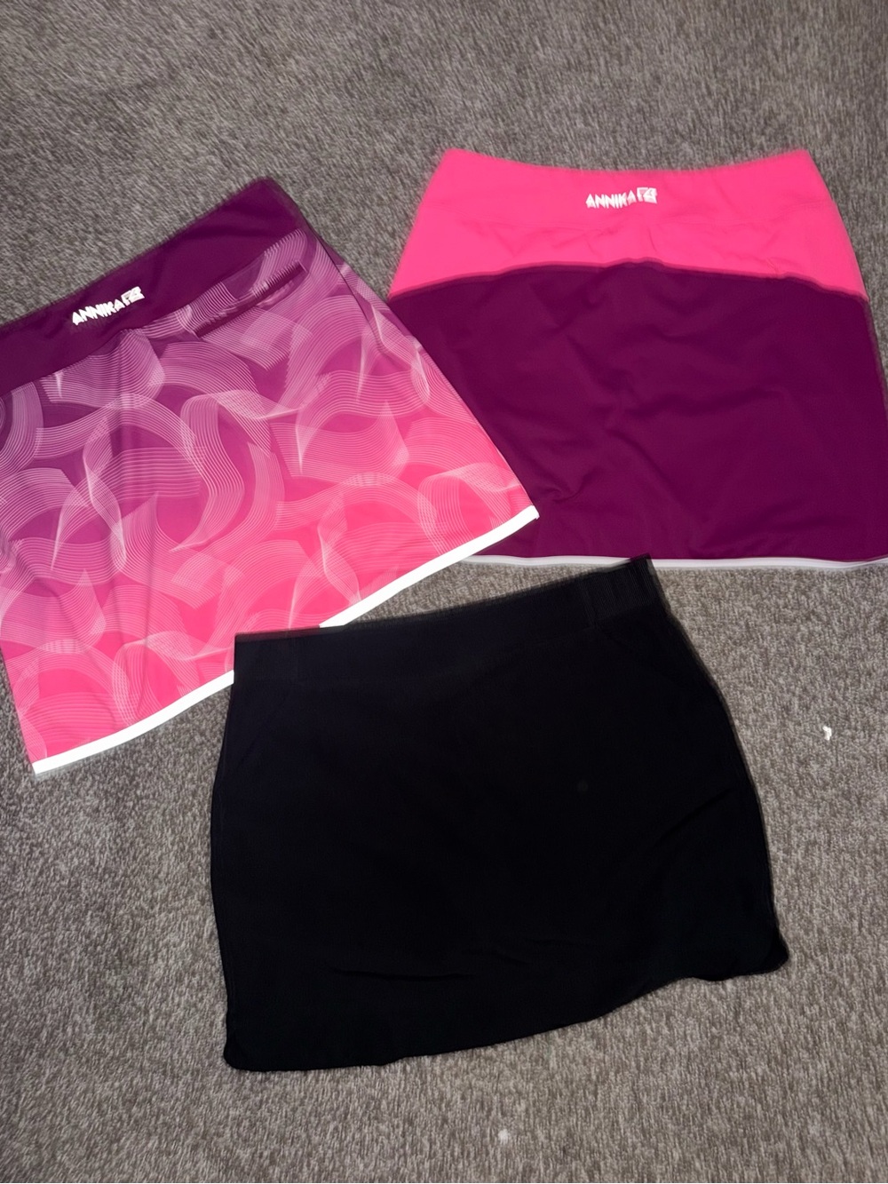 Pink & Plum Gradient Tennis Skirt and Black Active Skirt Bundle